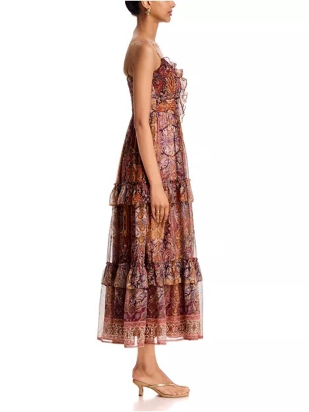 Aqua Paisley Border Midi Dress - Bloomingdales Exclusive - in size S - Picture 4 of 5